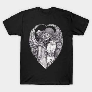 Skeleton lovers couple angel. T-Shirt